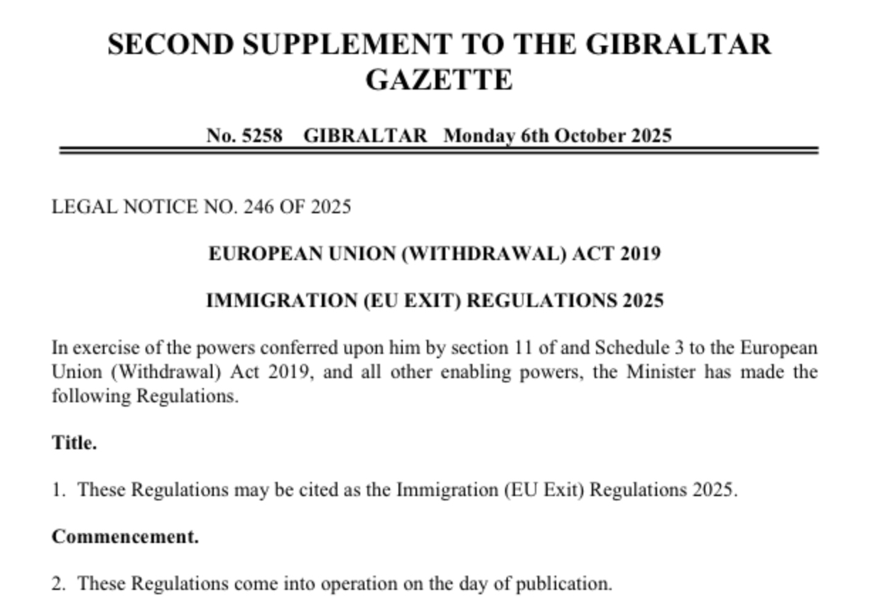 A view of the Immigration (EU Exit) Regulations 2025