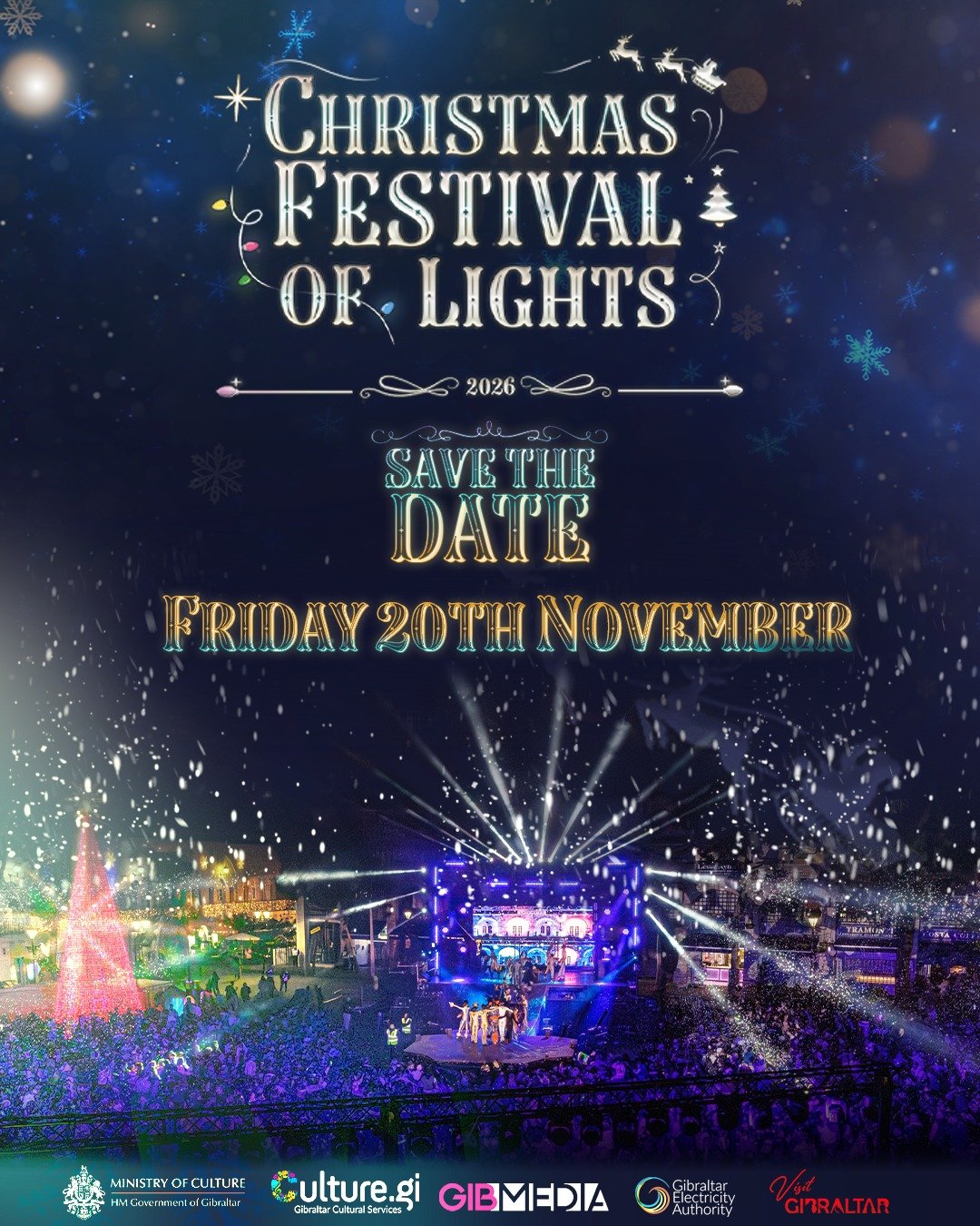 Save the date poster for the Christmas Festival of Lights 2026